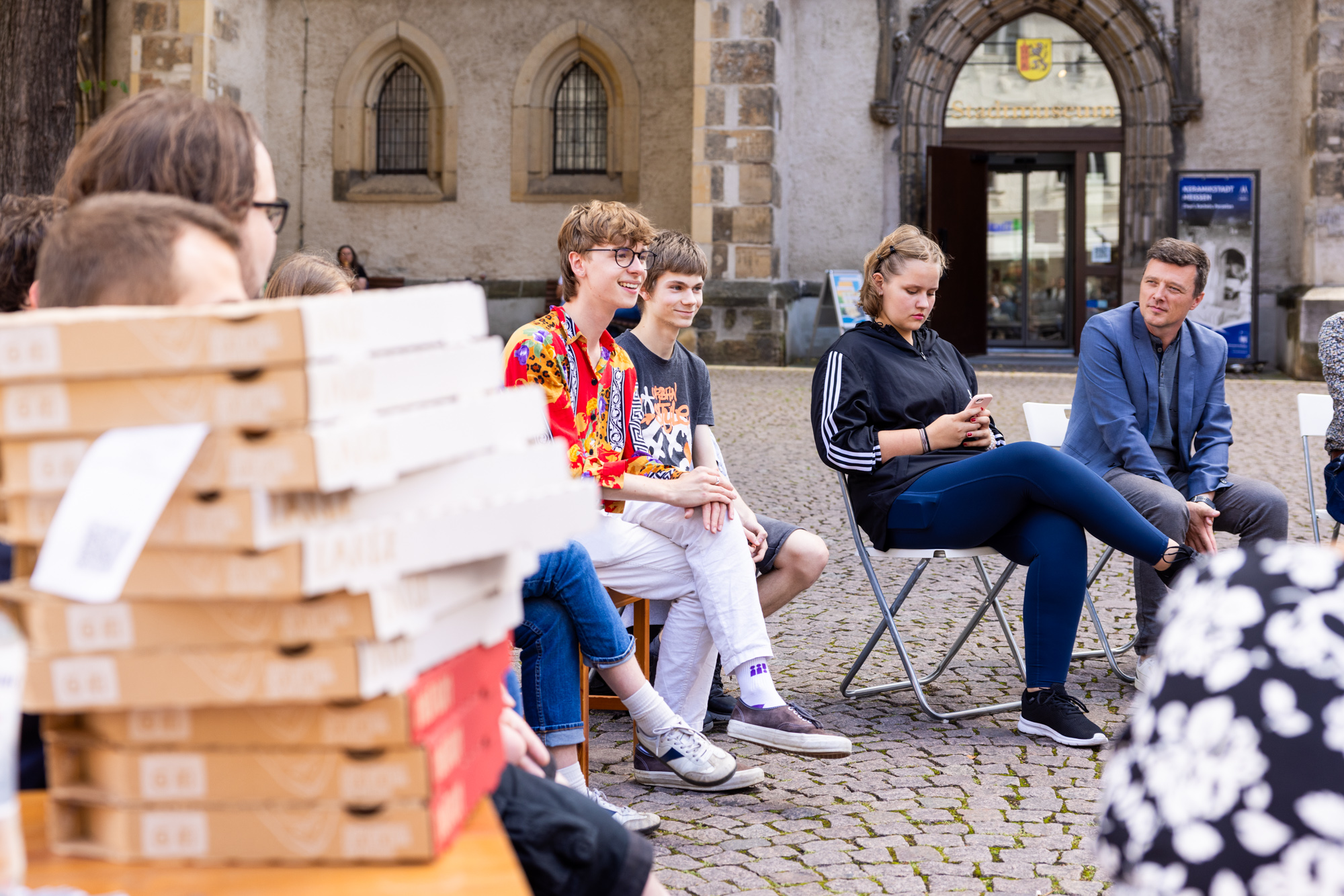 Markus Renner bei Pizza und Politik auf dem Heinrichsplatz